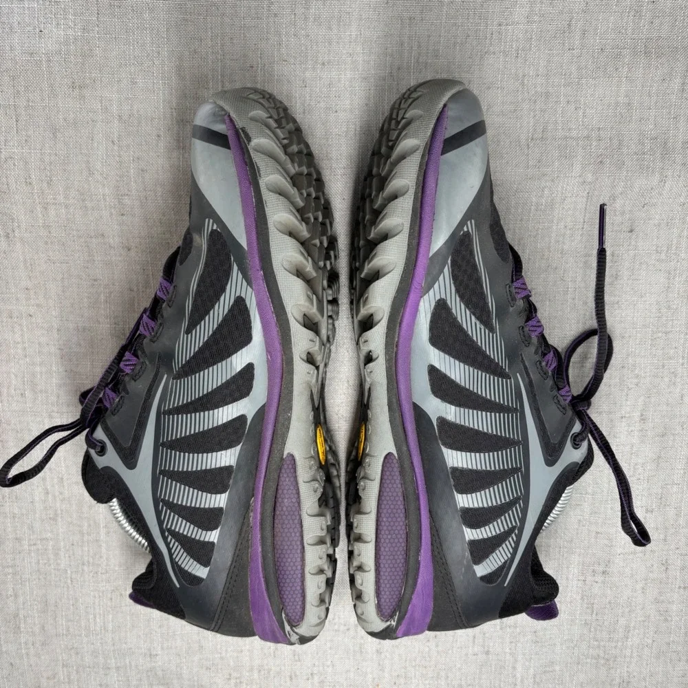 Merrell Sirens Edge 3 Trail Hiking Shoes Black Purple Mesh Waterproof Women's 9